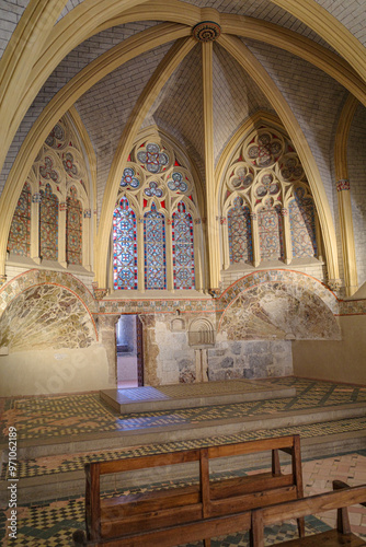 Perpignan, France - 24 Aug, 2024: Interior chapel at the Palace of the Kings of Majorca, Perpignan, France photo