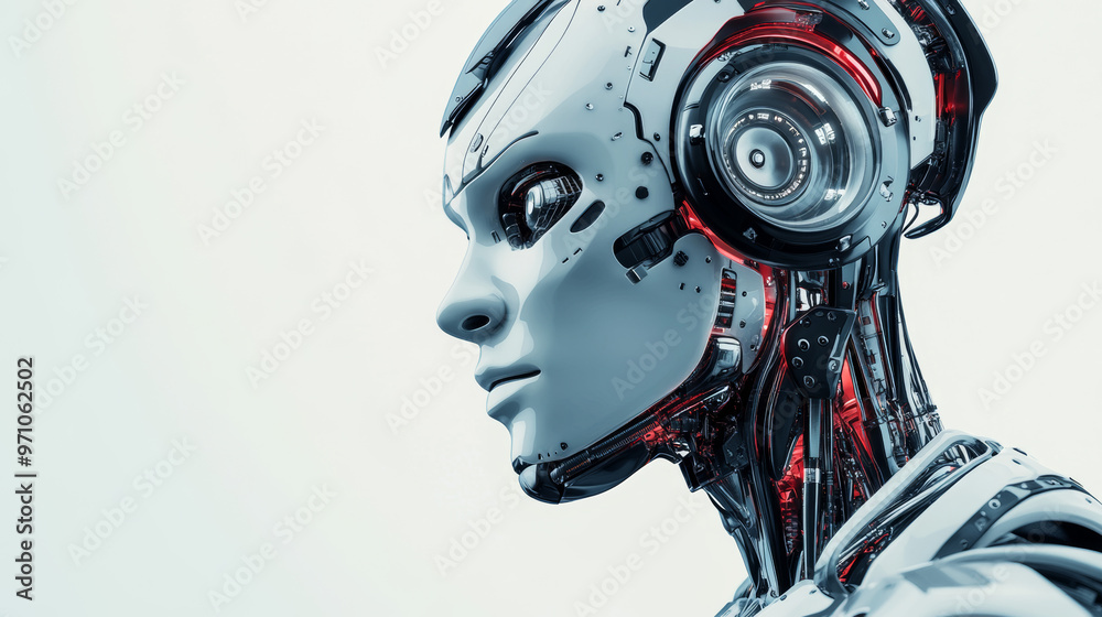 A 3D drawing of a cyborg, a robot powered by artificial intelligence, showing futuristic technology and a human-like machine. A 3D drawing of a cyborg, a robot powered by artificial intelligence, showing futuristic technology and a human-like machine.