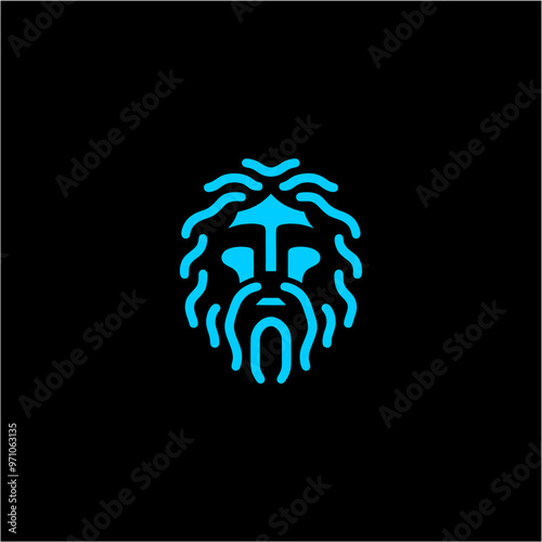 zeus greek god siluet logo icon simple