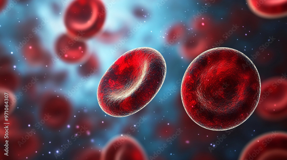 3D illustration of red blood cells moving through a vein, depicting the circulatory system. 3D illustration of red blood cells moving through a vein, depicting the circulatory system.