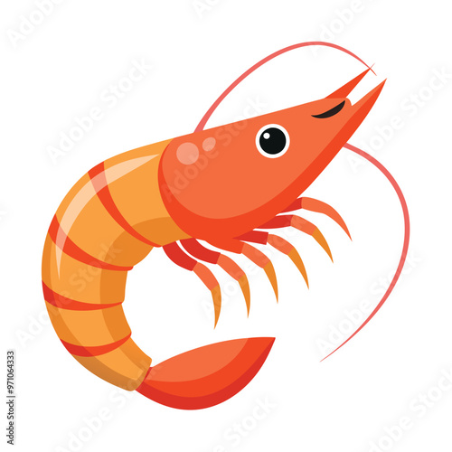 illustration of a shrimp fish vector