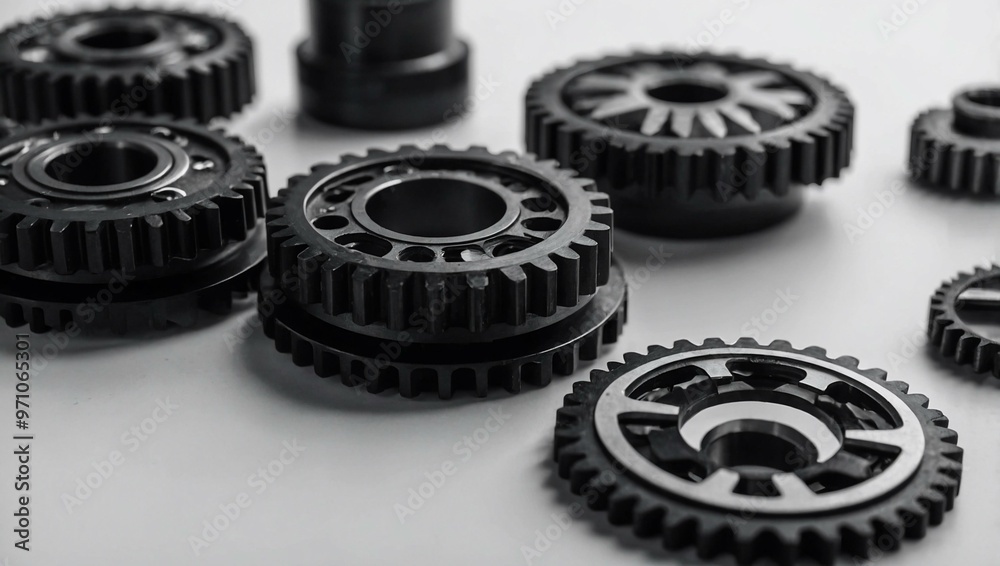 Gear set of black icons on white background. Gear set of black icons on white background.