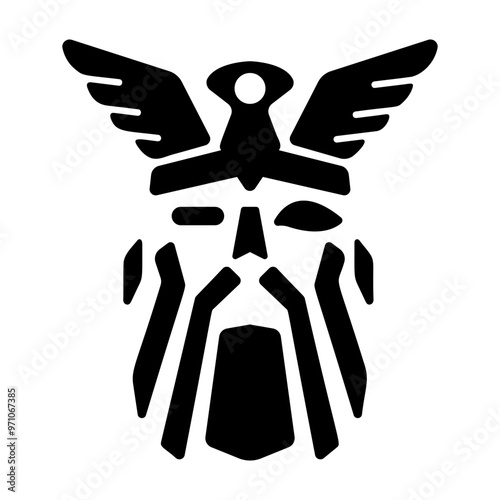 A glyph icon of odin god 