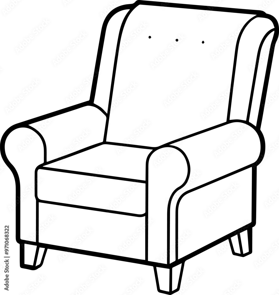 recliner chair line art silhouette vector illustration recliner chair line art silhouette vector illustration
