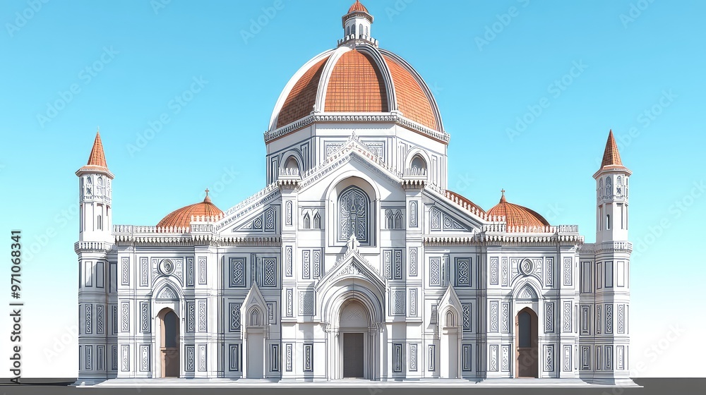 Illustrations of Buildings and Areas for Famous Tours in Italy, Generative AI Illustrations of Buildings and Areas for Famous Tours in Italy, Generative AI