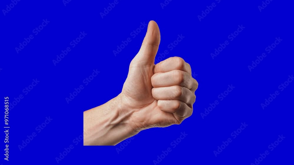 Cutout Hand Gesture paperfold stopmotion isolated on blue screen Cutout Hand Gesture paperfold stopmotion isolated on blue screen