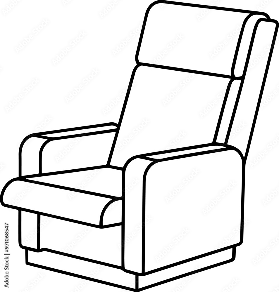 recliner chair line art silhouette vector illustration recliner chair line art silhouette vector illustration