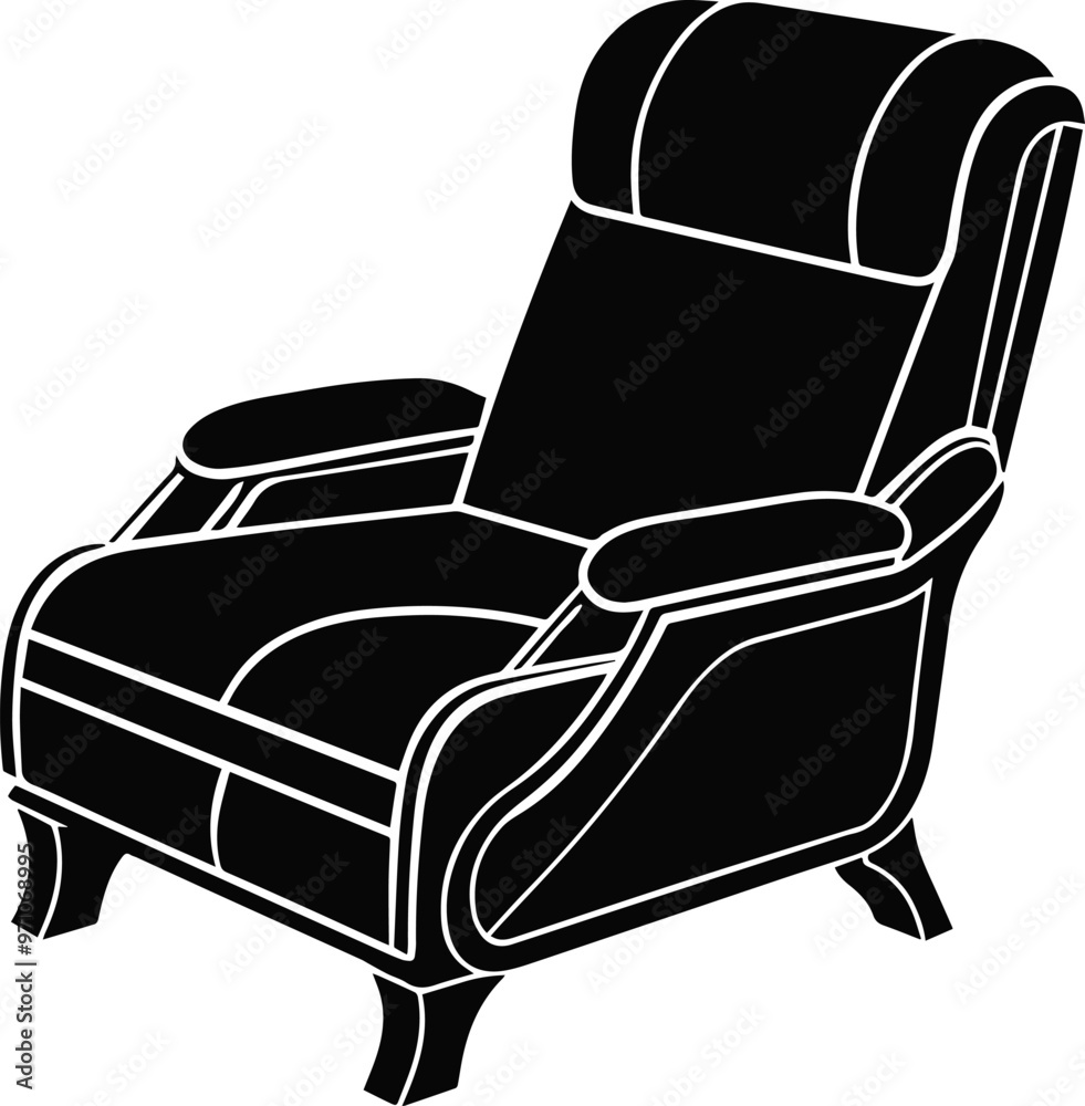 recliner chair silhouette vector illustration recliner chair silhouette vector illustration