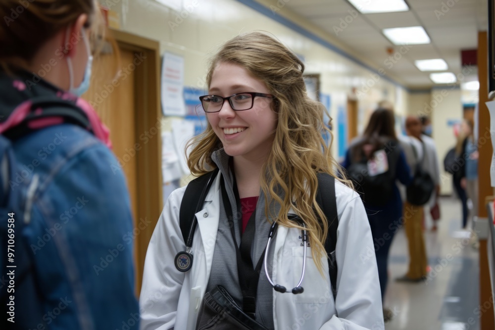 The school nurse's dedication: A school nurse provides care and support for students in need of medical attention or emotional support The school nurse's dedication: A school nurse provides care and support for students in need of medical attention or emotional support