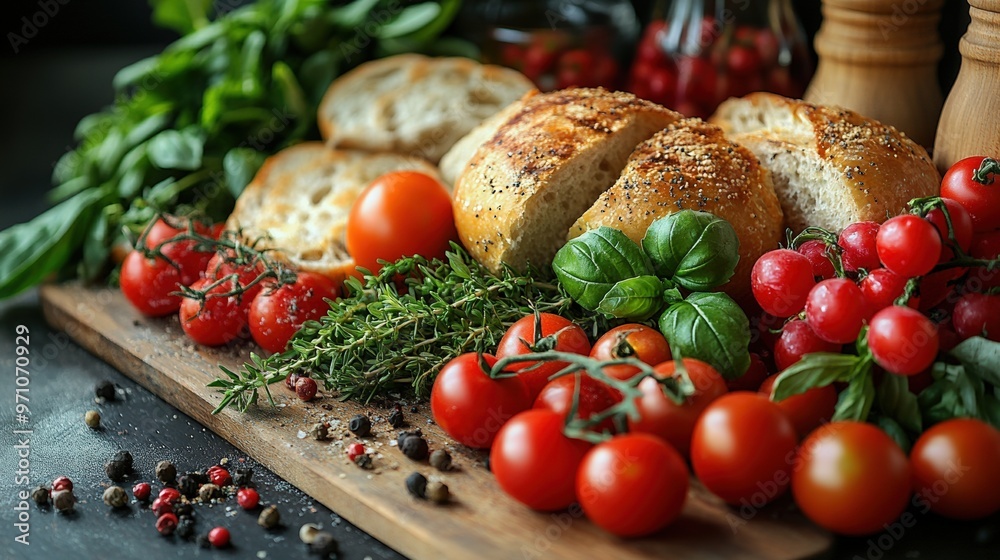 Rustic Food Still Life with Fresh Ingredients Rustic Food Still Life with Fresh Ingredients