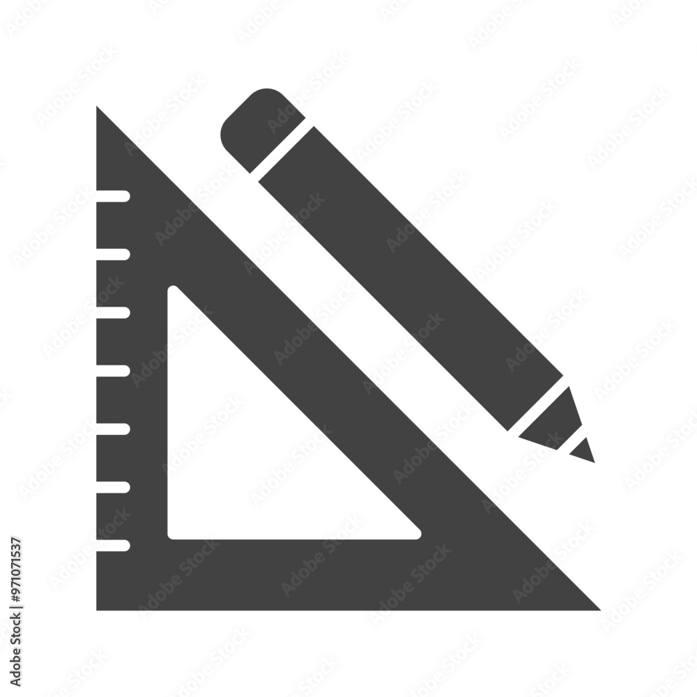 School and Geometric Tools Glyph Icon School and Geometric Tools Glyph Icon