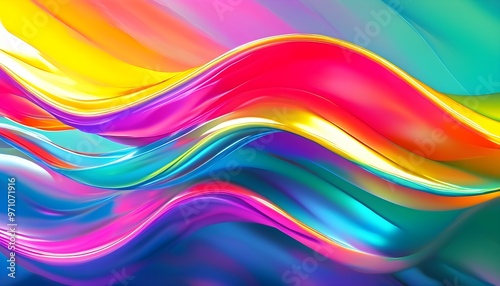 Vibrant Abstract Waves in a Colorful Background