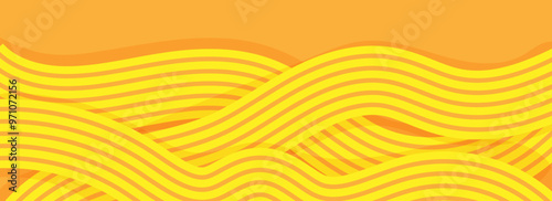 Ramen pattern, vibrant background illustration of asian noodles, ramen, spaghetti, orange background pattern.