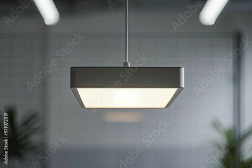 The overhead light fixture brings a contemporary and stylish element to your home decor, enhancing the overall aesthetic with its elegant design.