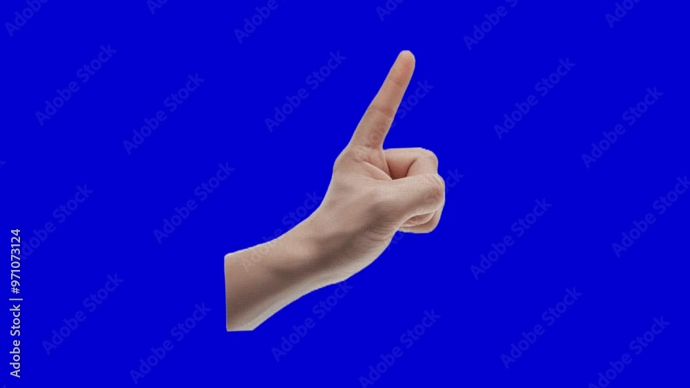 Cutout Hand Gesture paperfold stopmotion isolated on blue screen Cutout Hand Gesture paperfold stopmotion isolated on blue screen