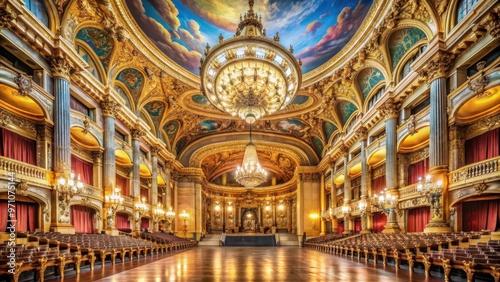 Opulent interior of the Palais Garnier opera house in Paris, opera house, Palais Garnier, Paris