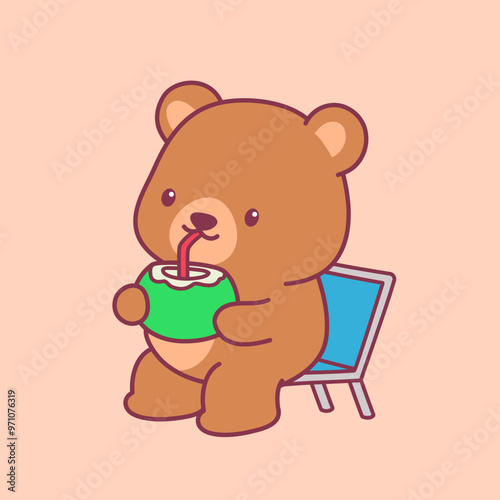 Cute Cartoon Bear Illustration Vector