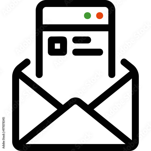 Simple vector icon envelope, correspondence