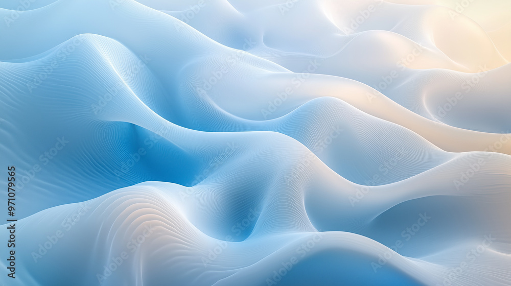 Fluid Soft Blue Abstract Waves Gentle Landscape Fluid Soft Blue Abstract Waves Gentle Landscape