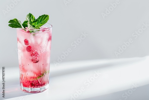 Refreshing Beverage Concept on White Background