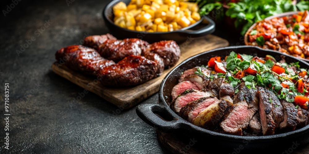 Brazilian Churrascaria with a Plate of Feijoada Brazilian Churrascaria with a Plate of Feijoada