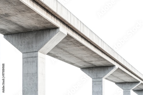 Elevated highway overpass infrastructure on white background.