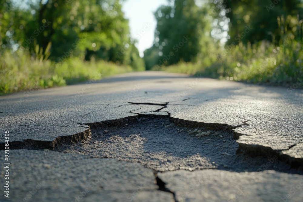 Fototapeta premium cracks in a country road