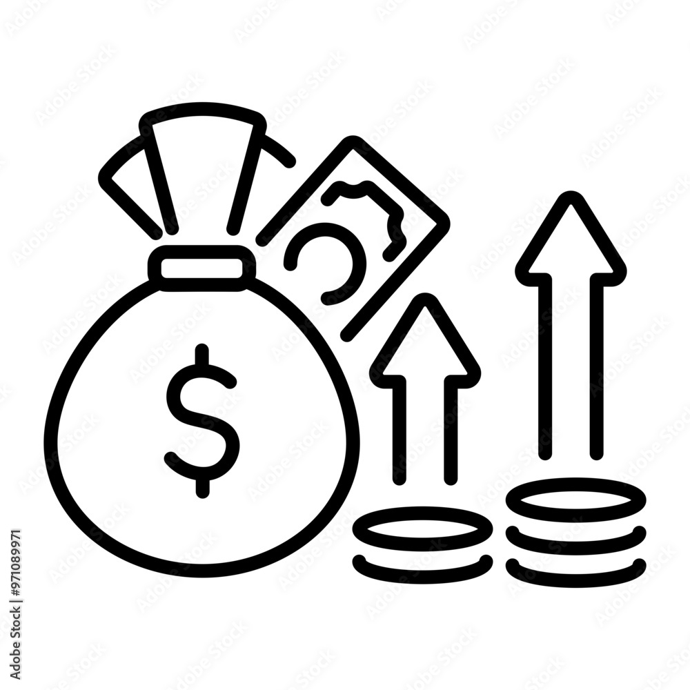 A linear style icon of capital gain A linear style icon of capital gain