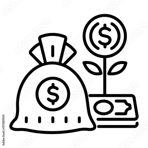 A line style icon of investment return 