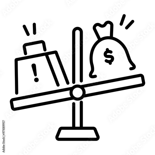 A line style icon of financial risk 
