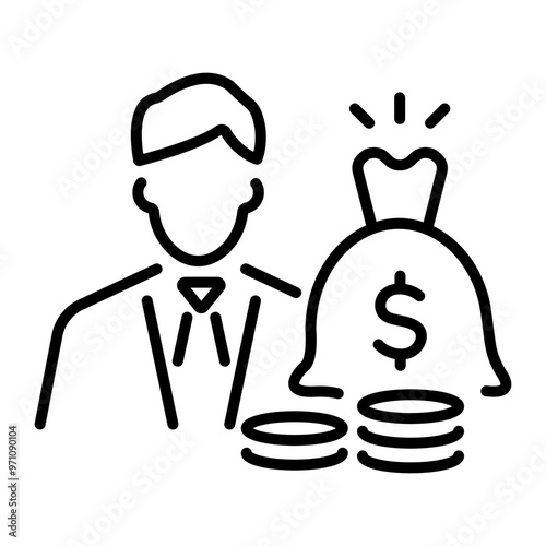 Financier icon in outline style