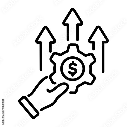 Money making icon in outline style