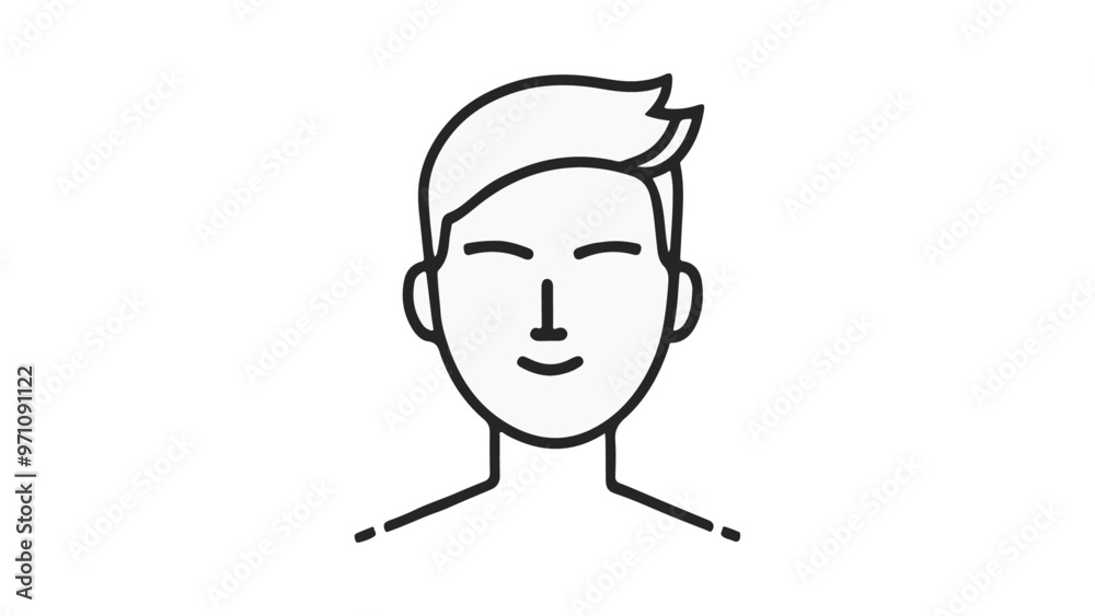 simple smiling person face outline illustration in vector simple smiling person face outline illustration in vector