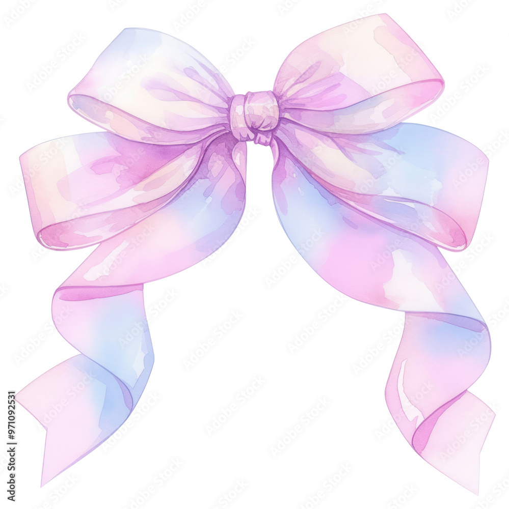 Pastel watercolor ribbon bow Pastel watercolor ribbon bow