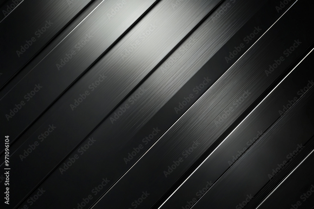 A dark black background with sleek, metallic silver stripes running diagonally across. The stripes vary in thickness, adding depth and a modern, high-tech feel to the design, with a subtle gradient of A dark black background with sleek, metallic silver stripes running diagonally across. The stripes vary in thickness, adding depth and a modern, high-tech feel to the design, with a subtle gradient of