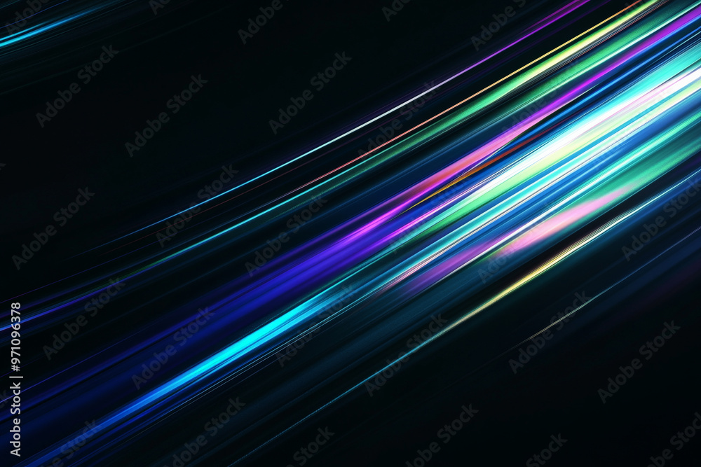 A dark black background with thin, iridescent stripes that change color as they catch the light. The stripes shift between hues of blue, green, and purple, creating a dynamic, futuristic design that A dark black background with thin, iridescent stripes that change color as they catch the light. The stripes shift between hues of blue, green, and purple, creating a dynamic, futuristic design that