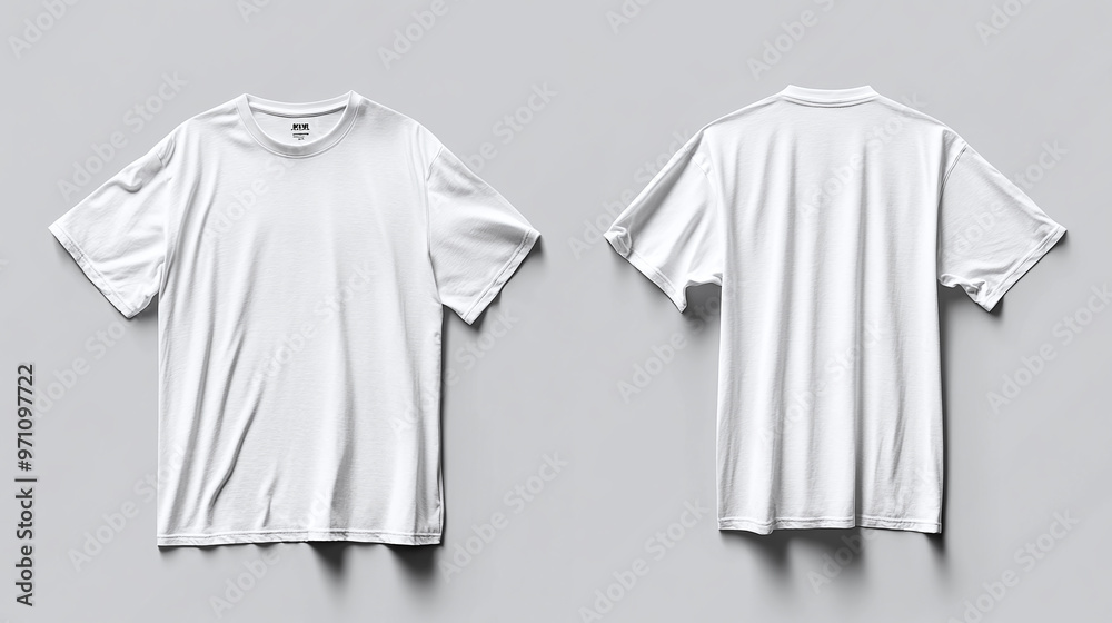 Mockup of white oversize t-shirt with front and back views Mockup of white oversize t-shirt with front and back views