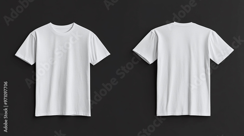 Mockup of white oversize t-shirt with front and back views photo