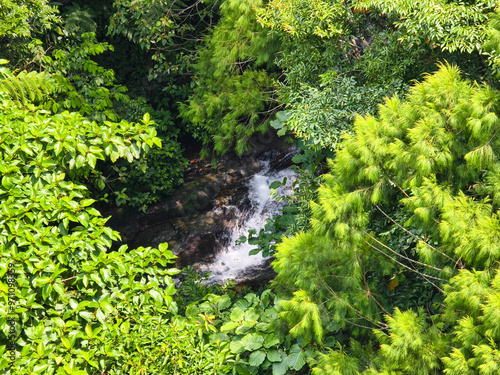 Kakawayan Falls as seen from a bridge along Marilaque highway in Real, Quezon, Philippines.