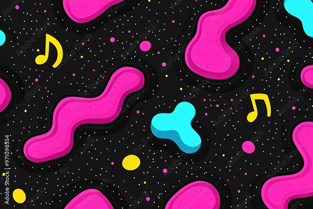 Abstract Colorful Pattern with Musical Notes Abstract Colorful Pattern with Musical Notes