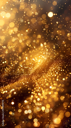 Luxury abstract gold background with glitter light effect decoration.