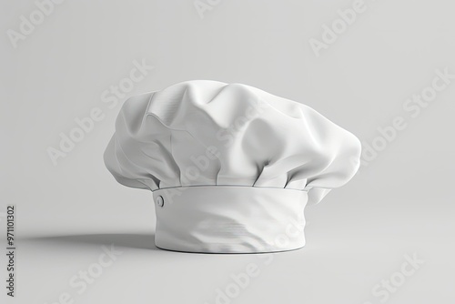 A white chefs hat on a white background photo