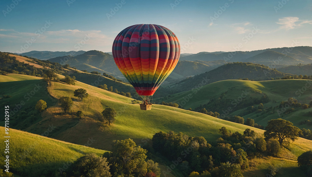 Fototapeta premium a whimsical scene of a paper hot air balloon