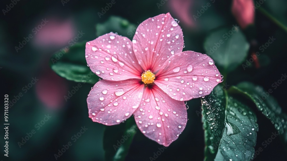 High-resolution view of a flower with dew drops on its petals, featuring a soft focus on the droplets to emphasize their sparkling and fresh appearance. High-resolution view of a flower with dew drops on its petals, featuring a soft focus on the droplets to emphasize their sparkling and fresh appearance.