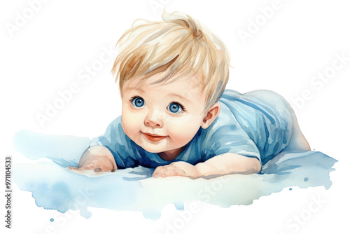 PNG Baby boy portrait white background photography.