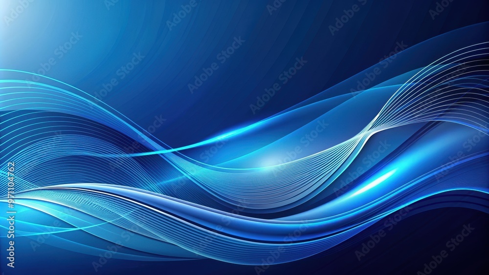 Naklejka premium Abstract blue digital design with a gradient effect and flowing lines, abstract, blue, background, digital, design, gradient