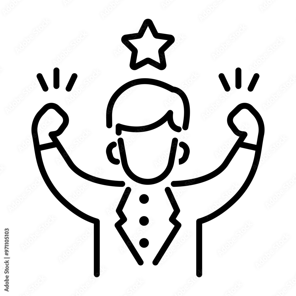 Enthusiasm icon in outline style Enthusiasm icon in outline style