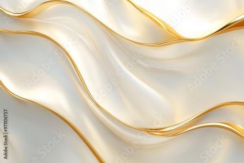 A luxurious background in gold and white, featuring elegant curved shadows that add depth and a sense of opulence.