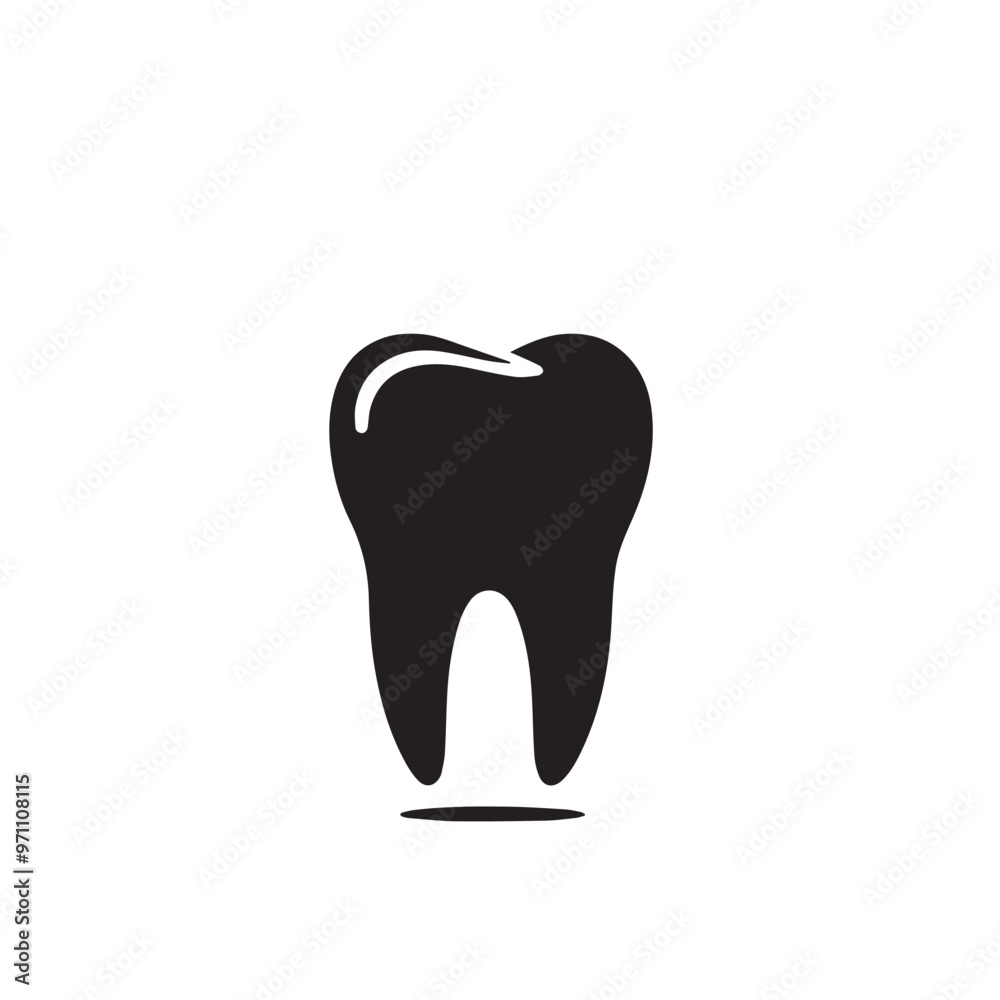 Tooth vector design. Tooth silhouette. Tooth illustration black and white. Tooth vector design. Tooth silhouette. Tooth illustration black and white.