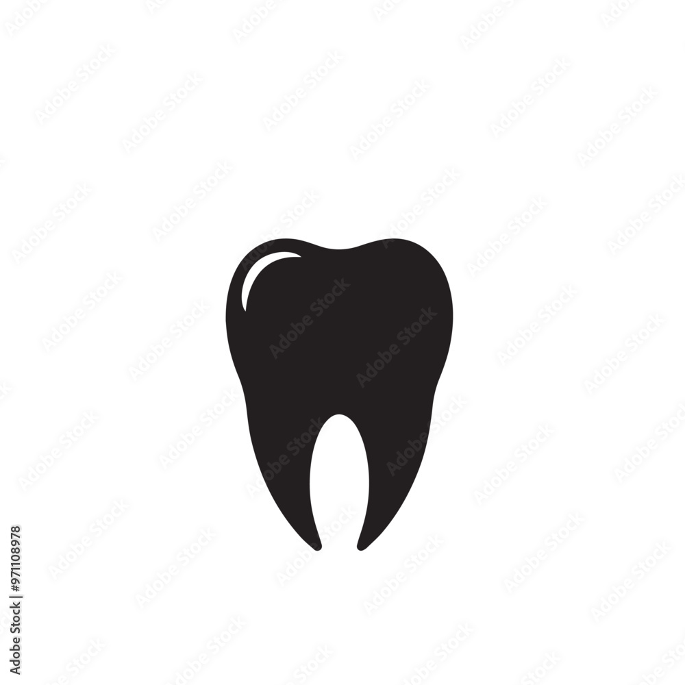 Tooth vector design. Tooth silhouette. Tooth illustration black and white. Tooth vector design. Tooth silhouette. Tooth illustration black and white.